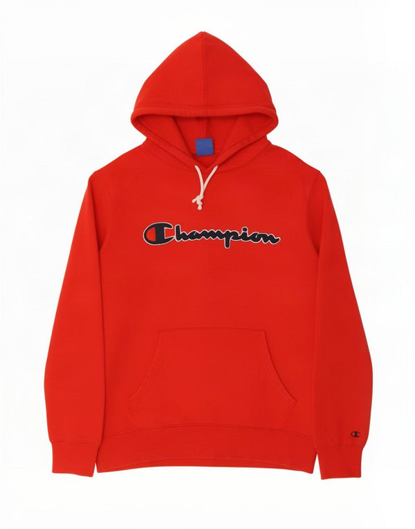 Felpa con cappuccio grafica da uomo Champion XL in cotone rosso