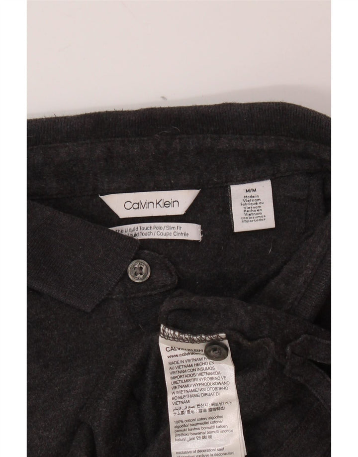 CALVIN KLEIN Polo da uomo slim fit in cotone grigio medio
