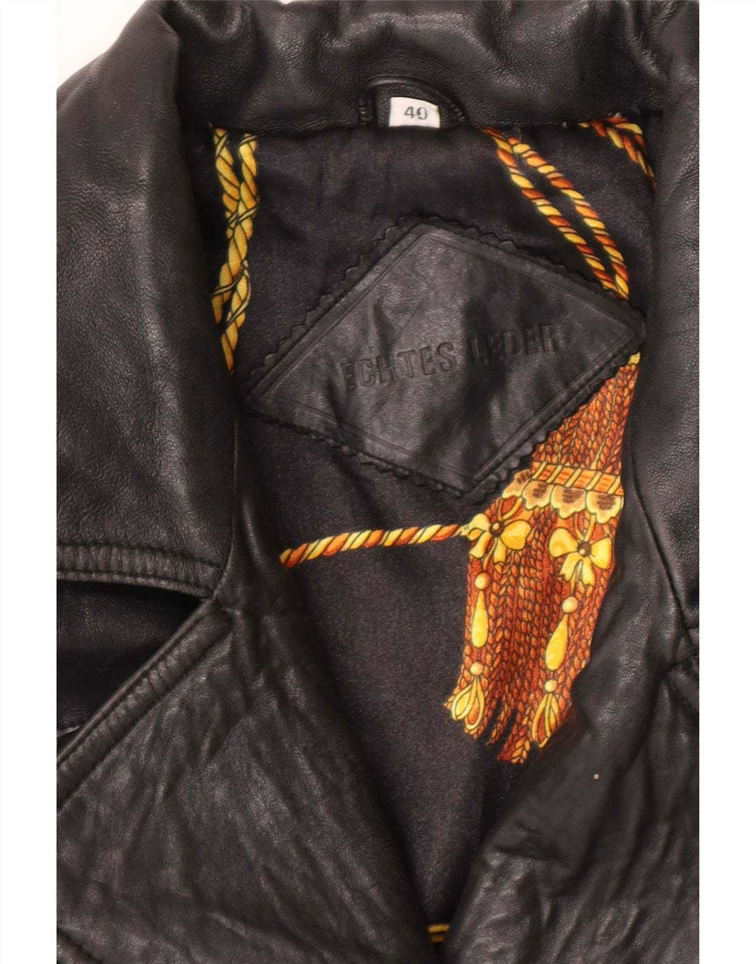 Giacca da motociclista in pelle vintage da donna EU 40 media nera