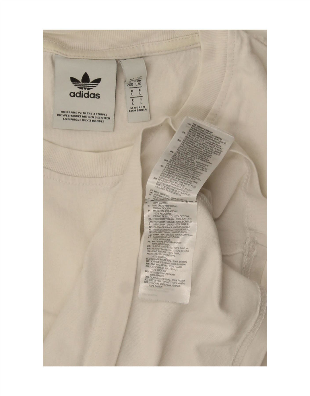 Maglietta Adidas da uomo Top Large in cotone bianco