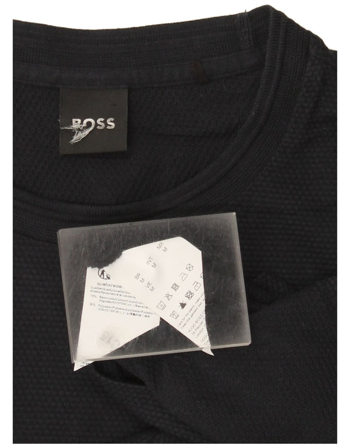 T-shirt da uomo Hugo Boss Top in cotone blu navy medio