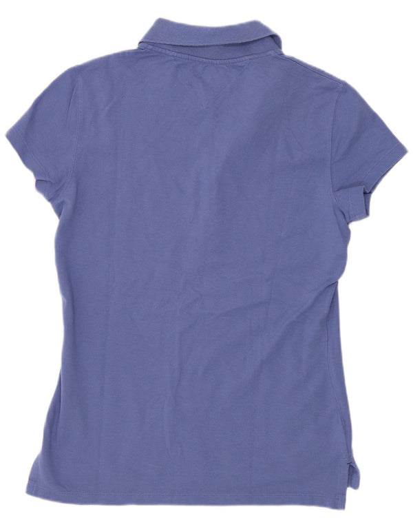 Polo da donna slim fit Tommy Hilfiger UK 12 cotone blu medio