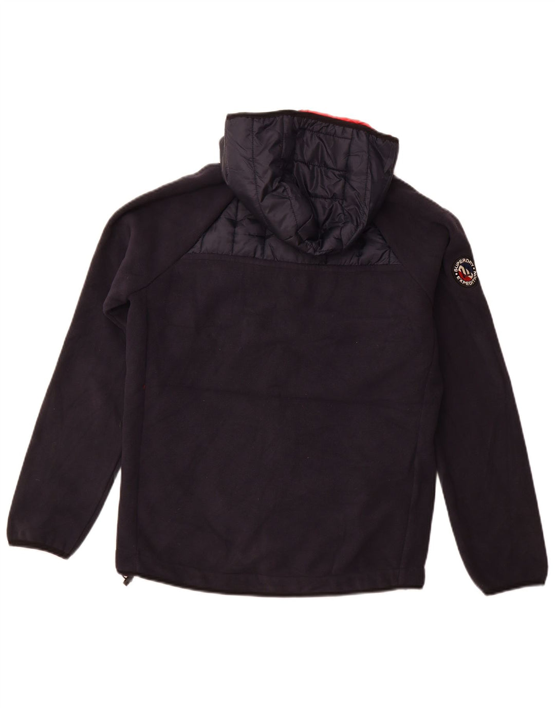 Giubbotto bomber con cappuccio da uomo SUPERDRY UK 38 Medium Blu Navy Colourblock