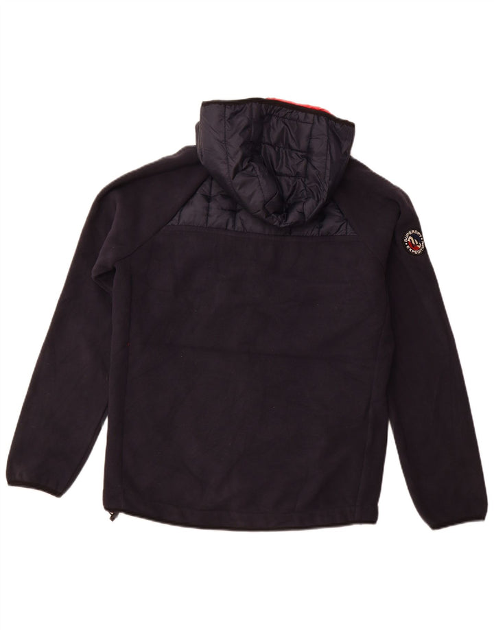 Giubbotto bomber con cappuccio da uomo SUPERDRY UK 38 Medium Blu Navy Colourblock