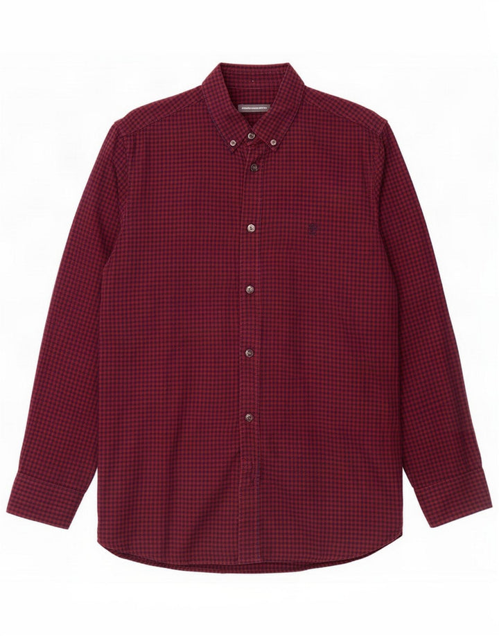 Camicia da uomo French Connection grande a quadretti bordeaux
