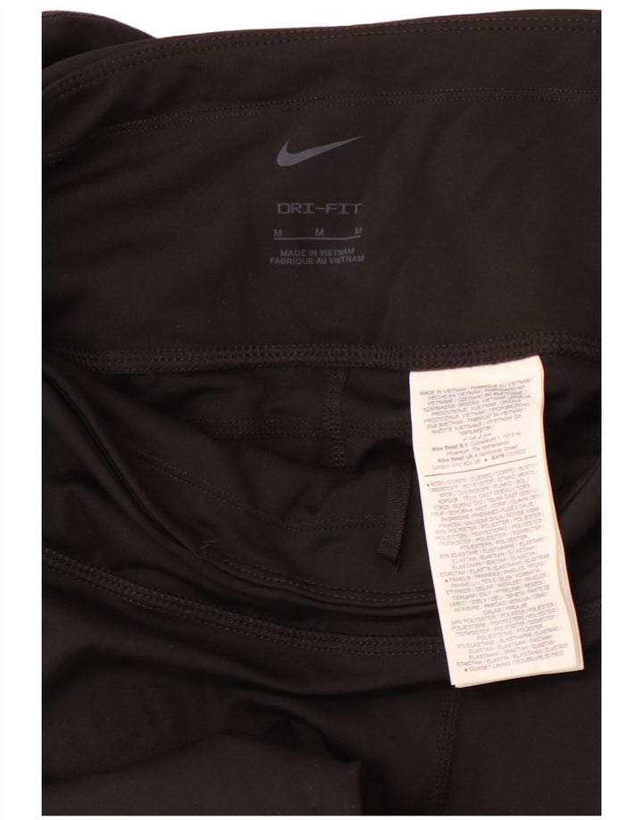 Leggings corti NIKE Dri Fit da donna UK 12 medio nero poliestere