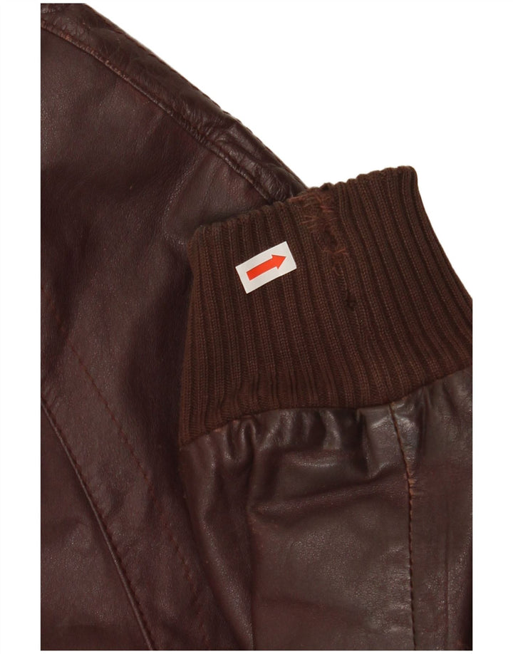 Giacca in pelle da uomo VINTAGE UK 38 Borgogna media