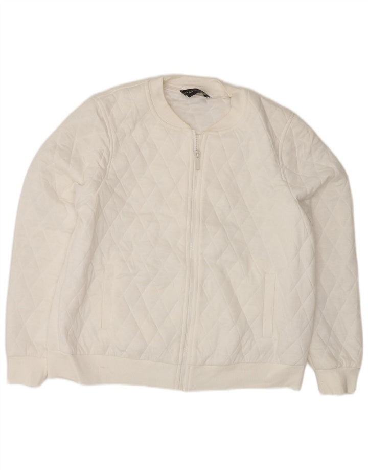 Giacca trapuntata da donna Marks & Spencer UK 14 grande poliestere bianco