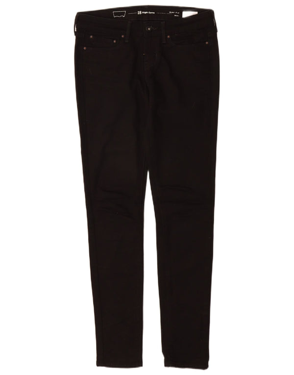 LEVI'S Jeans skinny da donna con curvatura leggera a vita moderna W25 L30 cotone nero