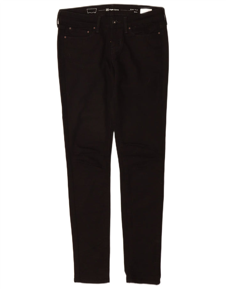 LEVI'S Jeans skinny da donna con curvatura leggera a vita moderna W25 L30 cotone nero