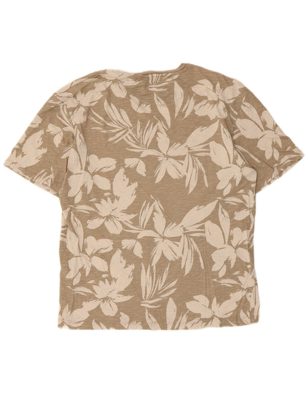 T-shirt da uomo Jack & Jones Top grande in cotone floreale beige