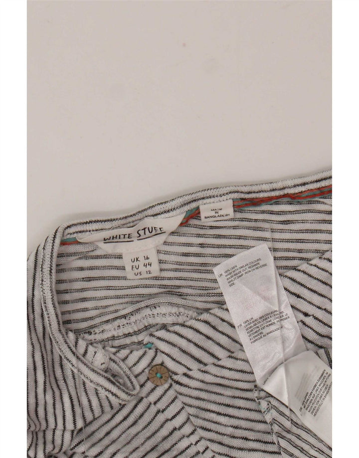 Canotta da donna White Stuff UK 16 Lino a righe grandi
