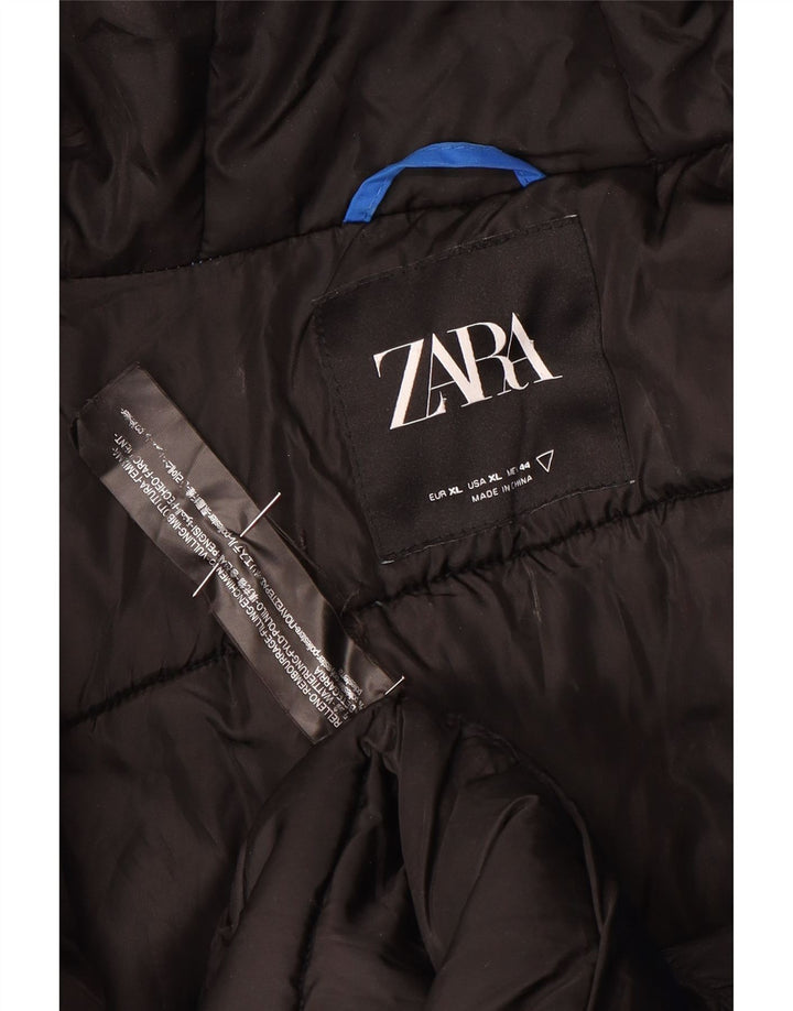 Giacca a vento con cappuccio da uomo Zara UK 42 XL poliestere blu