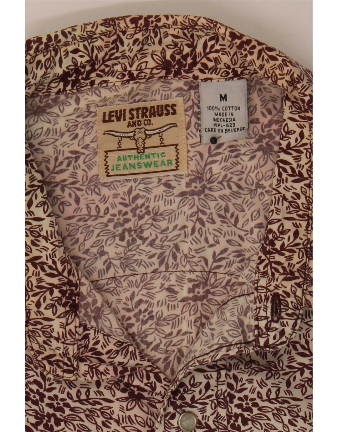 Camicia da uomo Levi's in cotone floreale bordeaux medio