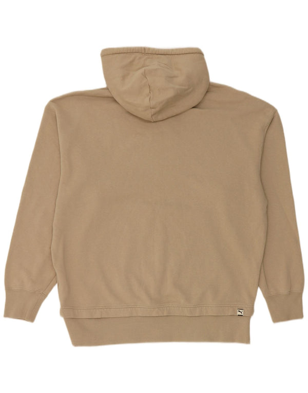 Felpa con cappuccio oversize grafica da donna Puma UK 16 Large Beige Cotton
