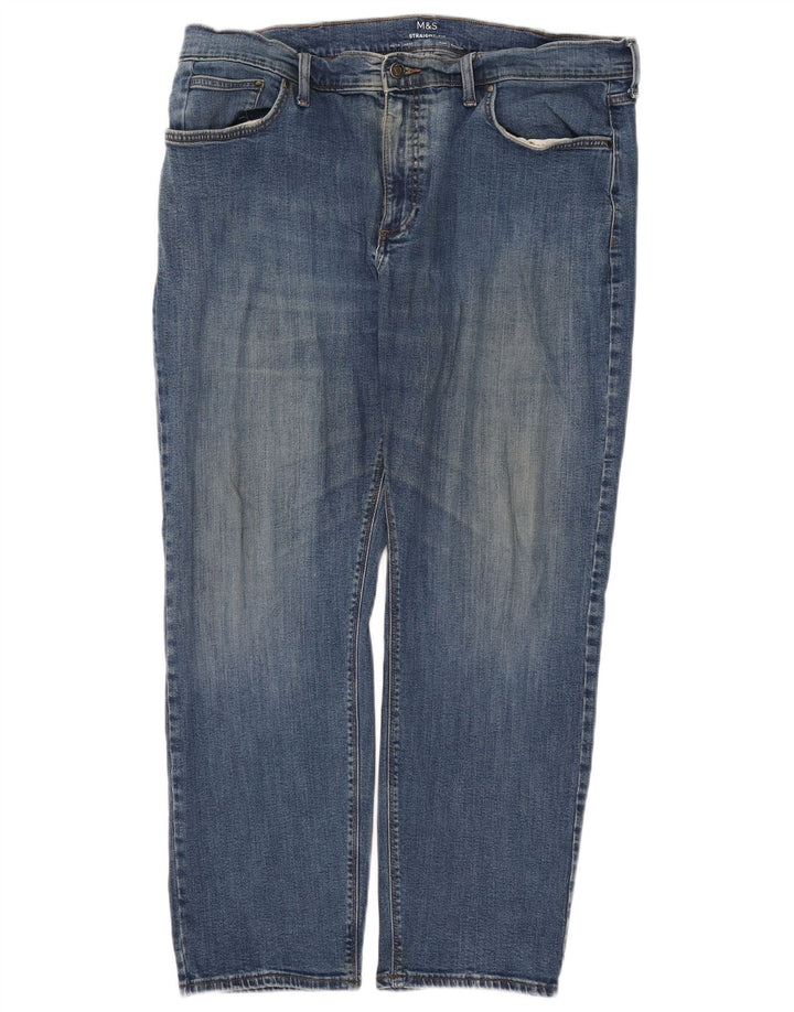 Jeans dritti da uomo Marks & Spencer W40 L29 cotone blu