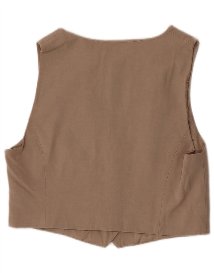 Gilet Zara da donna UK 12 viscosa beige medio