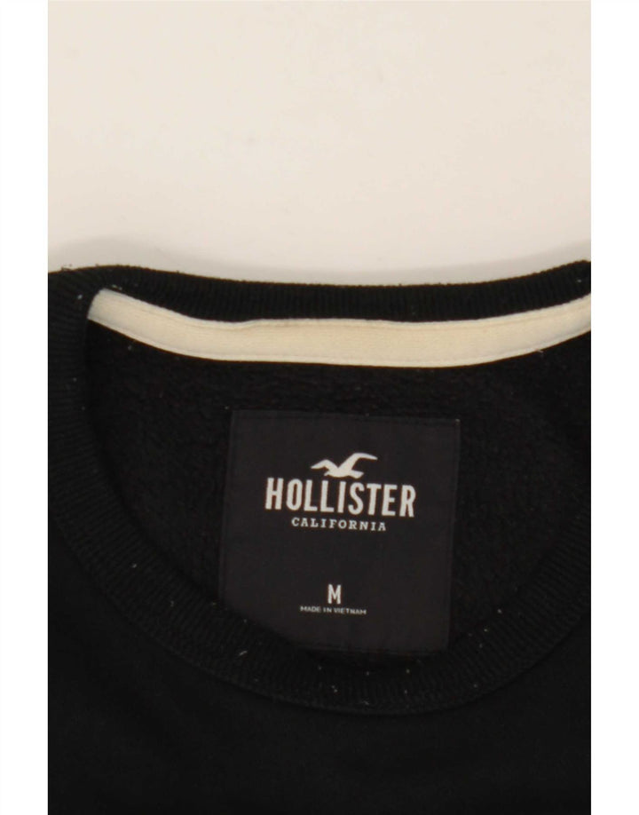 Felpa grafica Hollister da uomo, maglione medio nero