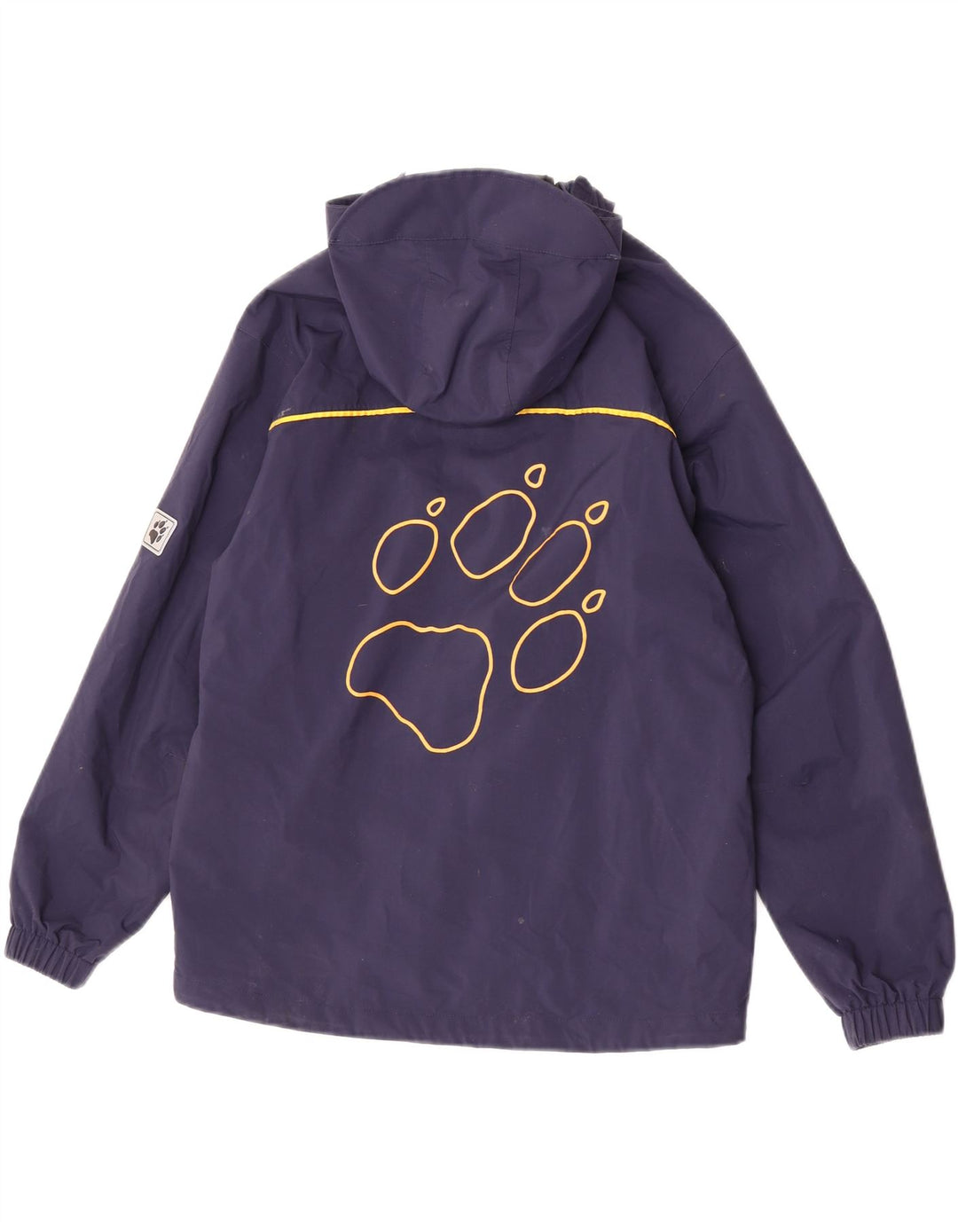 Giacca antipioggia con cappuccio grafica Jack Wolfskin per ragazzi 12-13 anni blu navy
