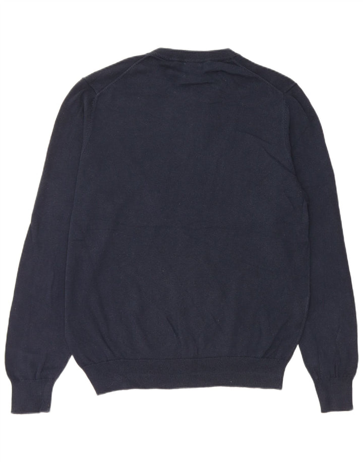 Maglione maglione girocollo da uomo John Lewis in cotone blu navy medio