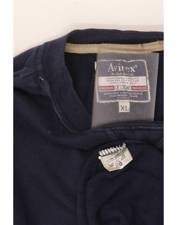 Felpa da uomo Avirex Jumper XL blu navy in cotone