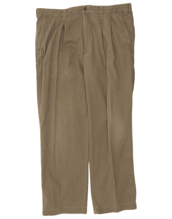 MARKS & SPENCER Pantaloni chino con pegging da uomo blu Harbour W38 L31 kaki