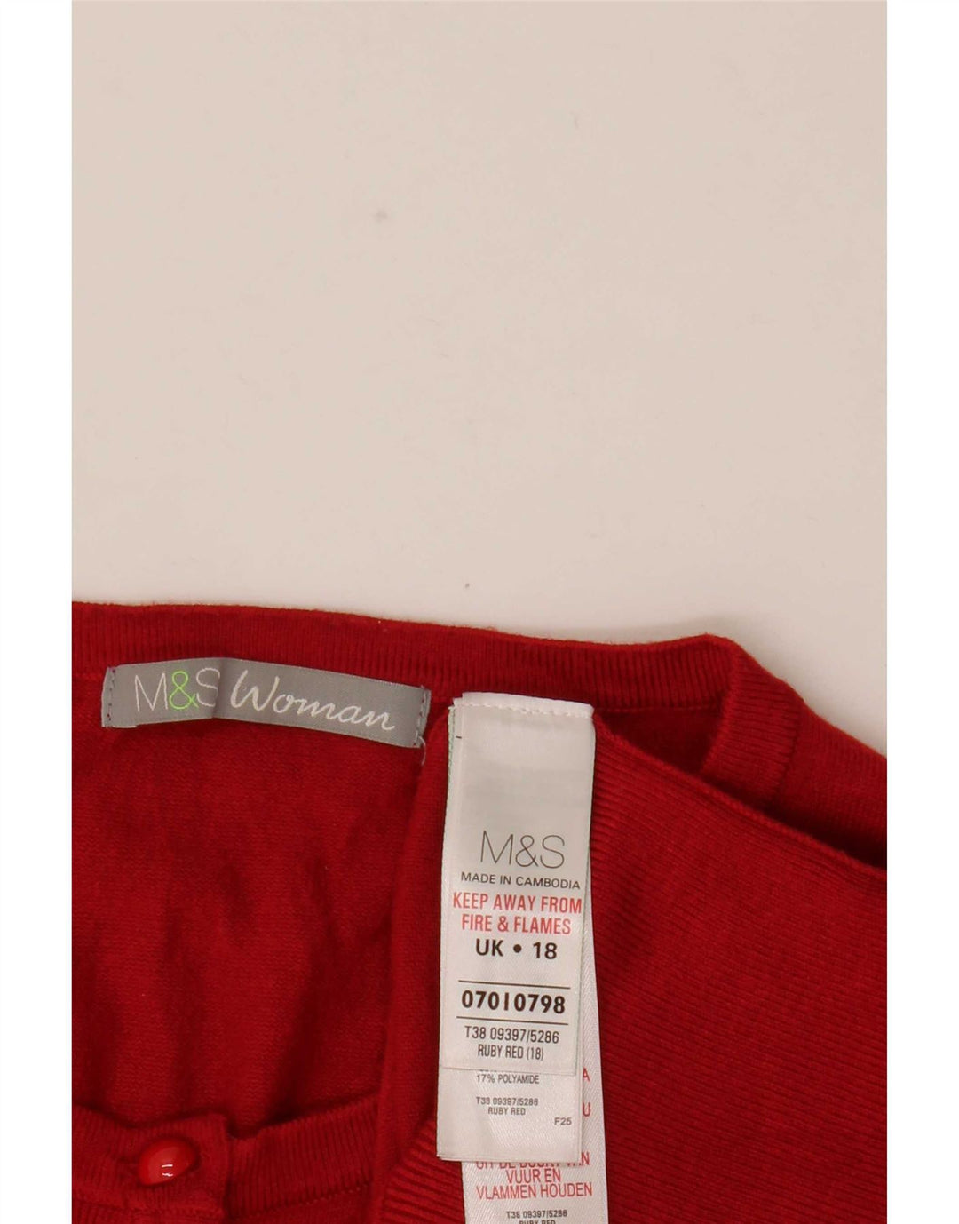Maglione cardigan da donna Marks & Spencer UK 18 XL viscosa rossa