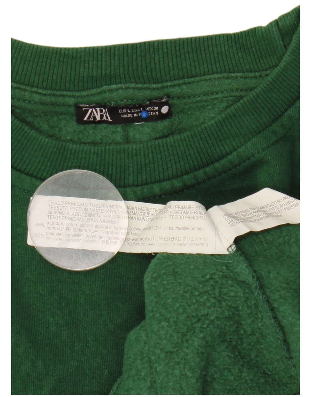 Felpa Zara da donna maglione UK 16 grande cotone verde