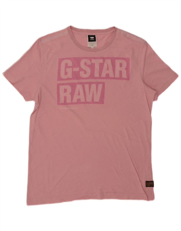 T-shirt grafica da uomo G-Star Top grande in cotone rosa