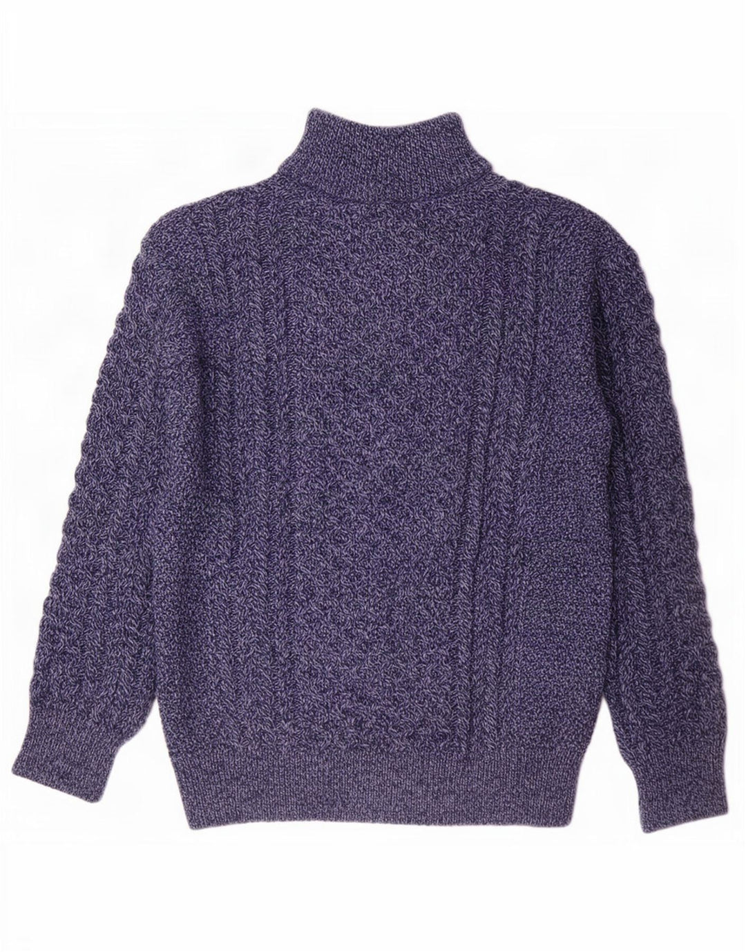 Maglione maglione con zip da uomo originale Aran CO. Grande blu navy screziato