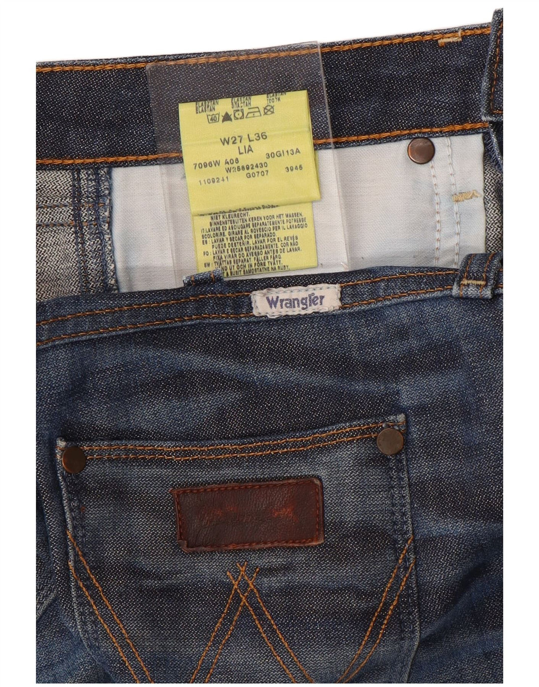 Jeans dritti da donna Lia WRANGLER W27 L36 cotone blu