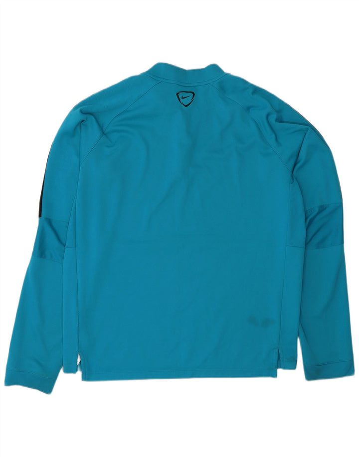 Top della tuta da ginnastica Nike Dri Fit con collo e zip da uomo XL Blu Colourblock