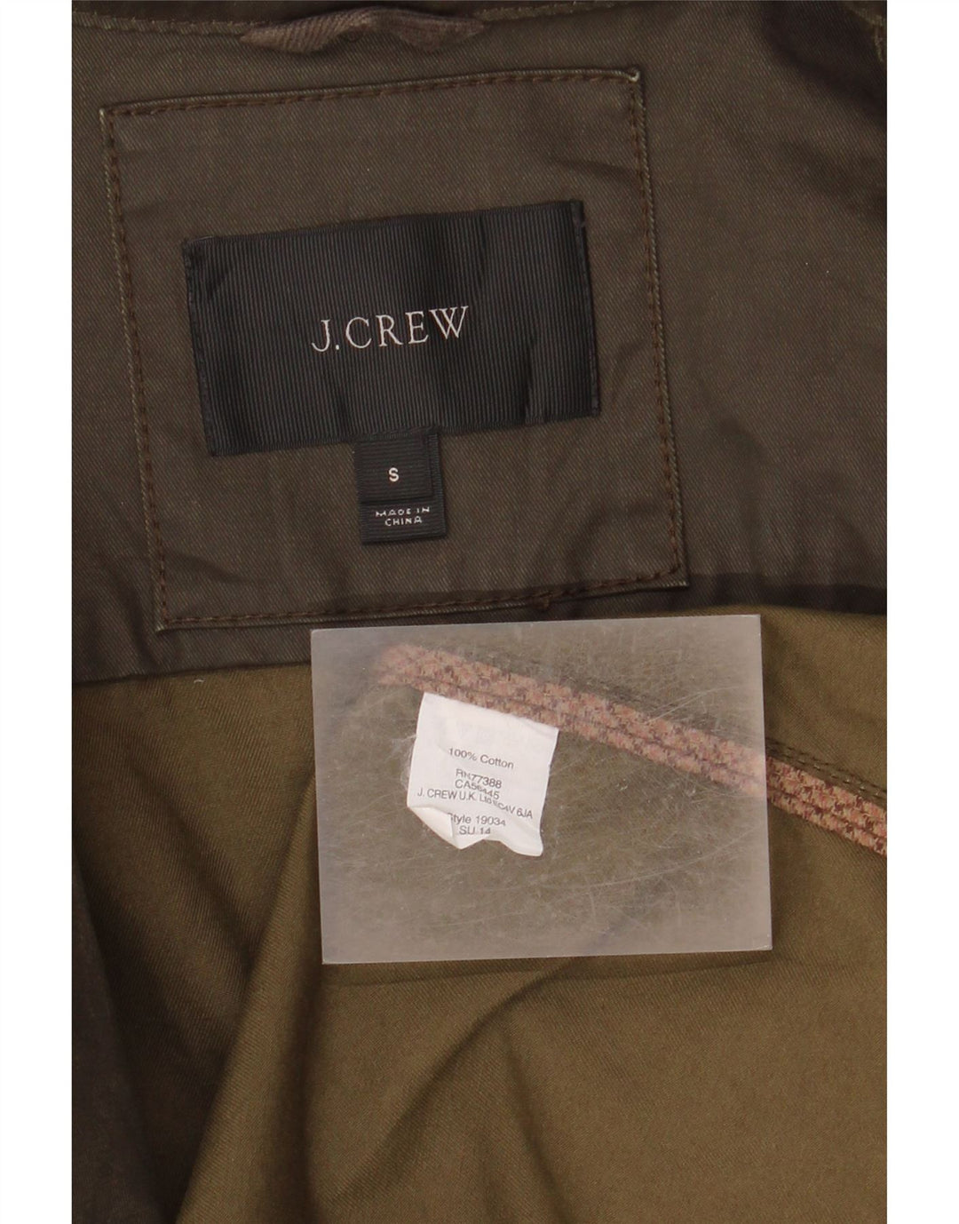 Giacca pratica da donna J. Crew UK 10 piccola cotone kaki