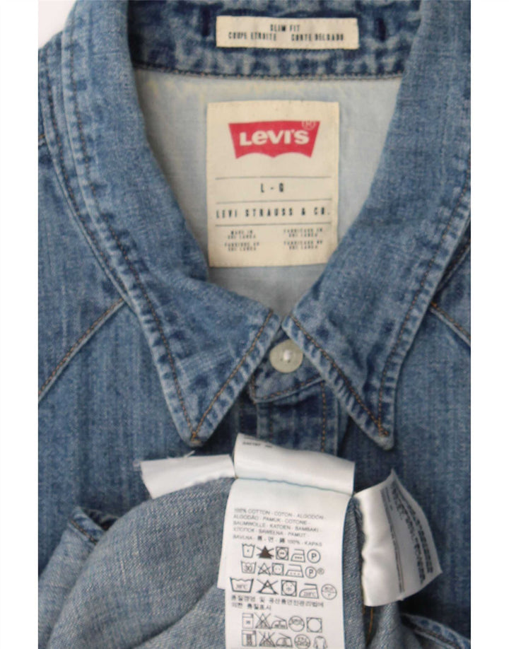 Camicia di jeans slim fit Levi's da uomo, cotone blu, taglia grande