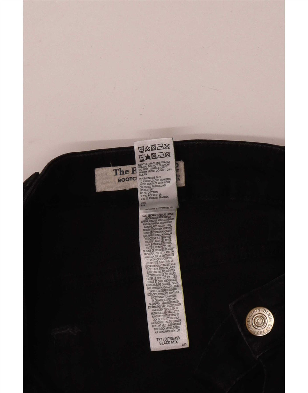 Marks & Spencer Donna The Eva Bootcut Jeans UK 10 Small W26 L28 Nero