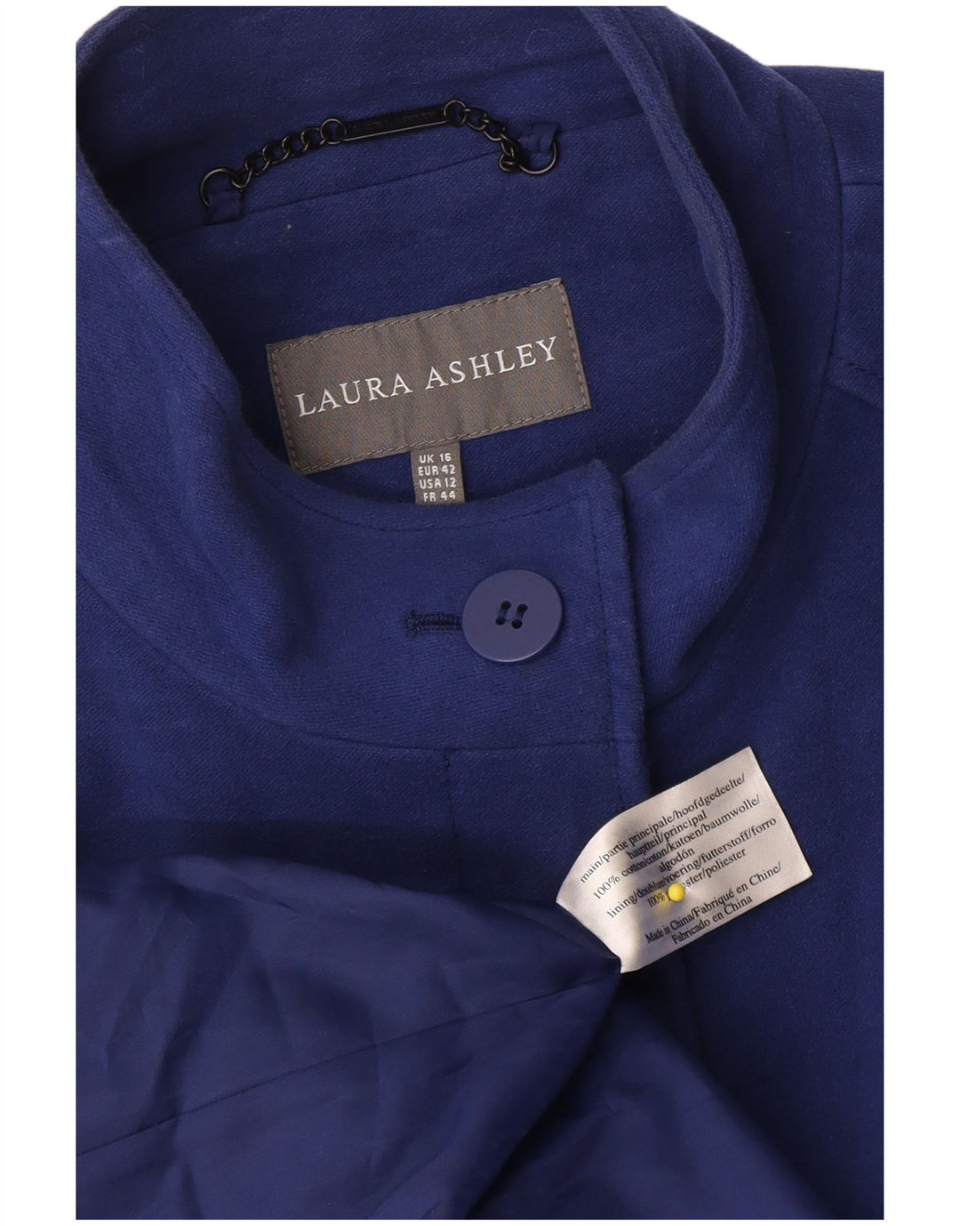 Cappotto da donna Laura Ashley UK 16 grande cotone blu navy