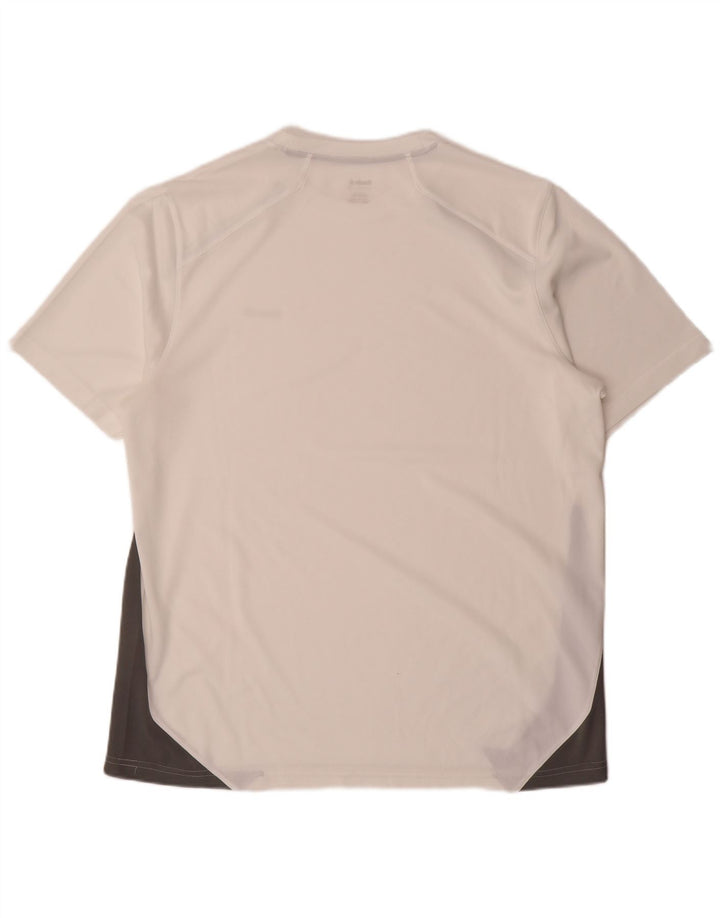 T-shirt Reebok da uomo Top Large in poliestere color block bianco