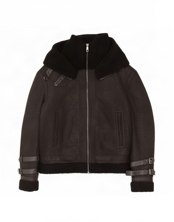 Giacca Sherpa da uomo Zara UK 42 XL poliestere nero