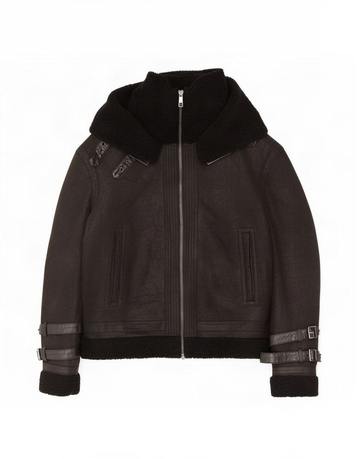 Giacca Sherpa da uomo Zara UK 42 XL poliestere nero