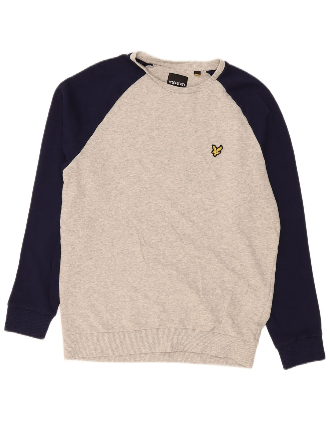 Lyle & Scott Felpa da uomo Maglione in cotone color block grigio medio