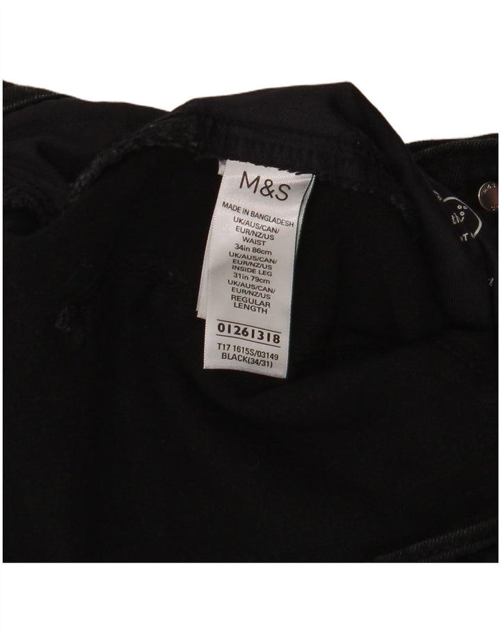 Jeans slim da uomo Marks & Spencer W34 L31 cotone nero