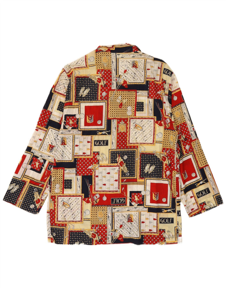 Camicia pigiama vintage da uomo IT 48 piccolo cotone patchwork multicolore