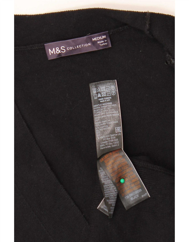 Maglione cardigan senza maniche da donna Marks & Spencer UK 14 medio nero
