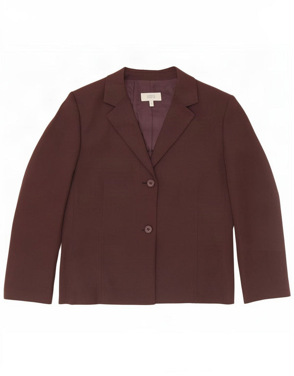 Giacca blazer a 2 bottoni Marks & Spencer da donna UK 16 grande poliestere marrone