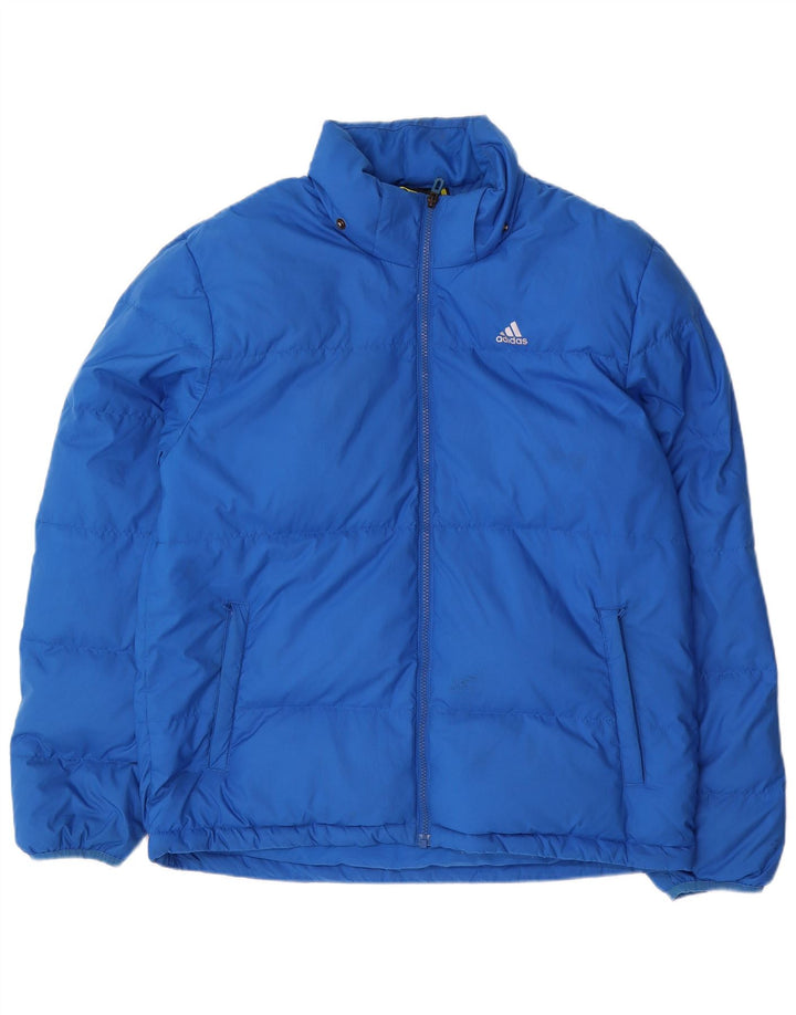 Giacca imbottita da uomo Adidas UK 38 poliestere blu medio