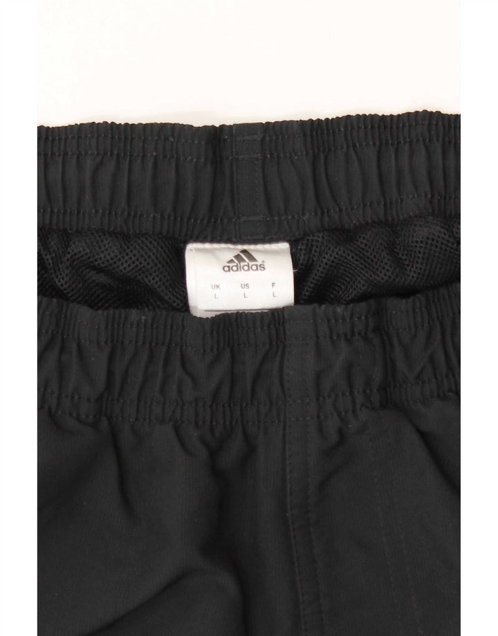 Pantaloni da tuta da uomo Adidas Large neri in poliestere sportivo
