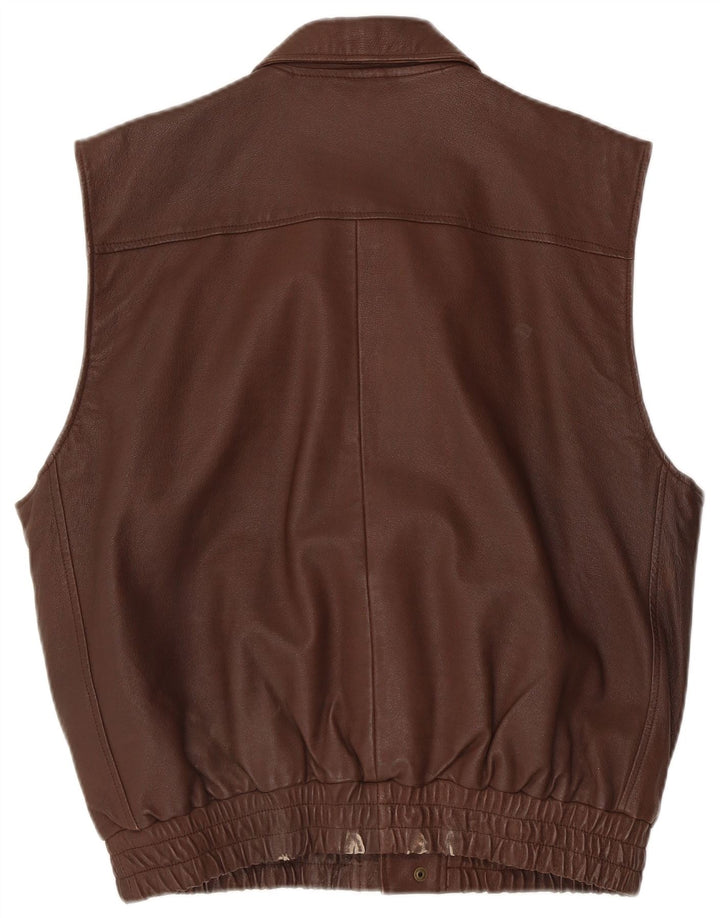 Gilet in pelle da uomo John F Gee UK 38 Marrone medio