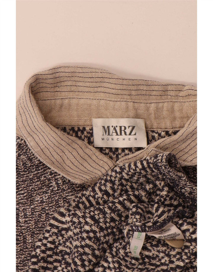 Maglione maglione collo alto da uomo Marz IT 50 cotone screziato grigio medio