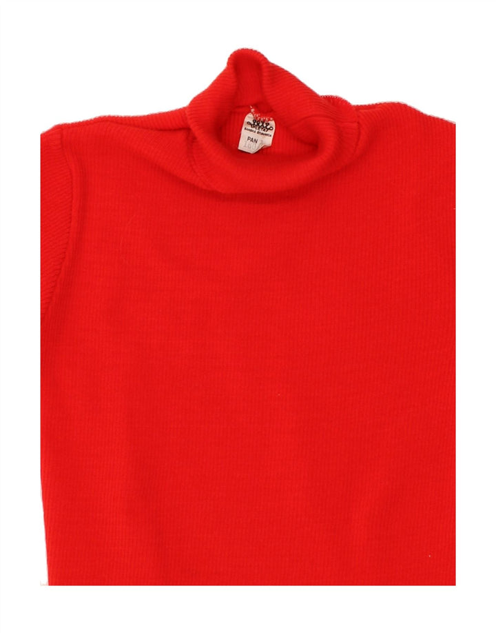 VINTAGE Womens Roll Neck Jumper Sweater UK 8 Small Red Vintage Vintage and Second-Hand Vintage from Messina Hembry 