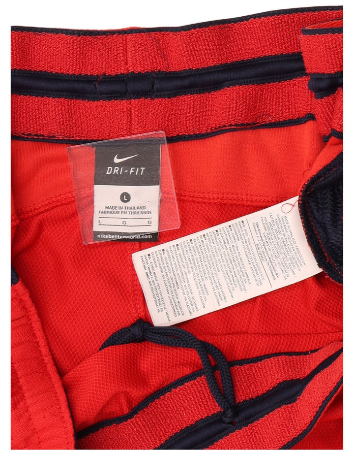 Pantaloncini sportivi Nike Dri Fit da uomo, grandi, in poliestere color block rosso